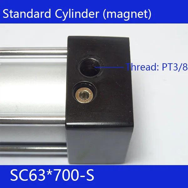 SC63*700-S Free shipping Standard air cylinders valve 63mm bore 700mm stroke single rod double acting pneumatic cylinder | Обустройство