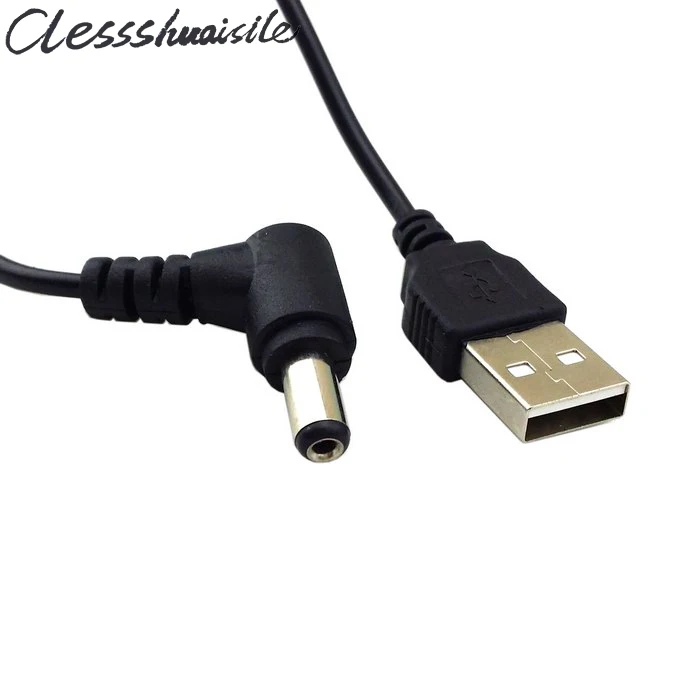 USB 2,0 A Тип Мужской прямой и прямоугольный 90 градусов 5,5x2,5 мм DC 5 в разъем питания баррель разъем зарядный кабель 80 см