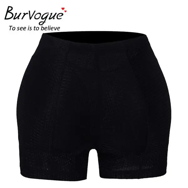 Black Burvogue трусы для коррекции фигуры, женское дышащее нижнее белье, трусики для подтягивания ягодиц, накладки на бедра, короткие трусики для контроля - Цвет: Black