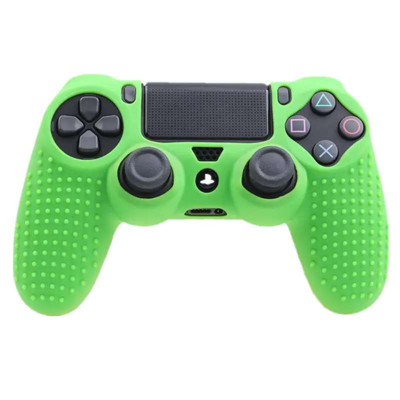 green 1 шт против скольжения силиконовая крышка кожи для sony Play Station Dualshock 4 PS4 Pro Slim контроллер беспроводной игровые аксессуары - Цвет: green