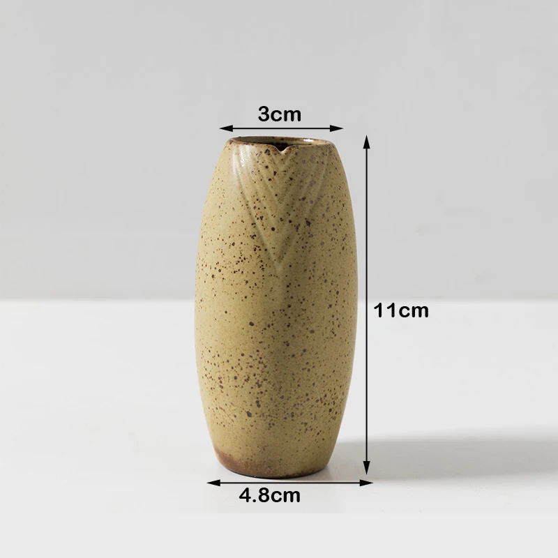 Современная традиционная китайская керамическая ваза мини небольшая Цветочная ваза грубая керамика Ремесла настольные вазы декоративные для дома аксессуары - Цвет: E