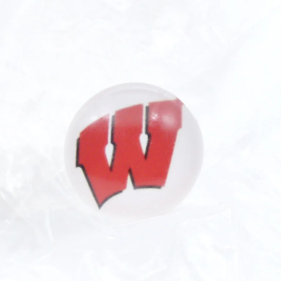 Gold-color Университета украшения с Баскетбольной Тематикой Wisconsin badgers переливающиеся амулеты для подвески в форме бокалов медальон модные - Окраска металла: Gold-color