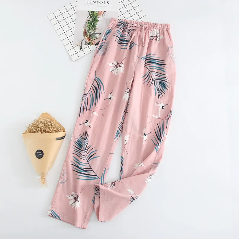 New Outerwear home pant women autumn winter sleepwear pajama pants print cotton long sleep pant ladies homewear lounge trousers