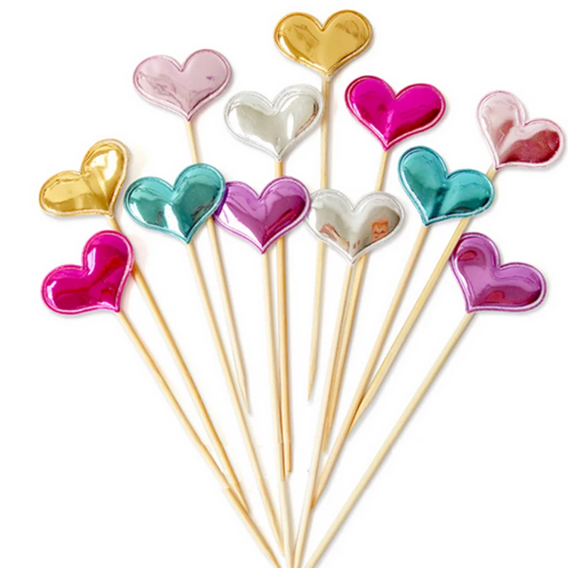 5 шт./лот с милым сердцем Звезда Корона торт Топпер для дня рождения кекс флаг