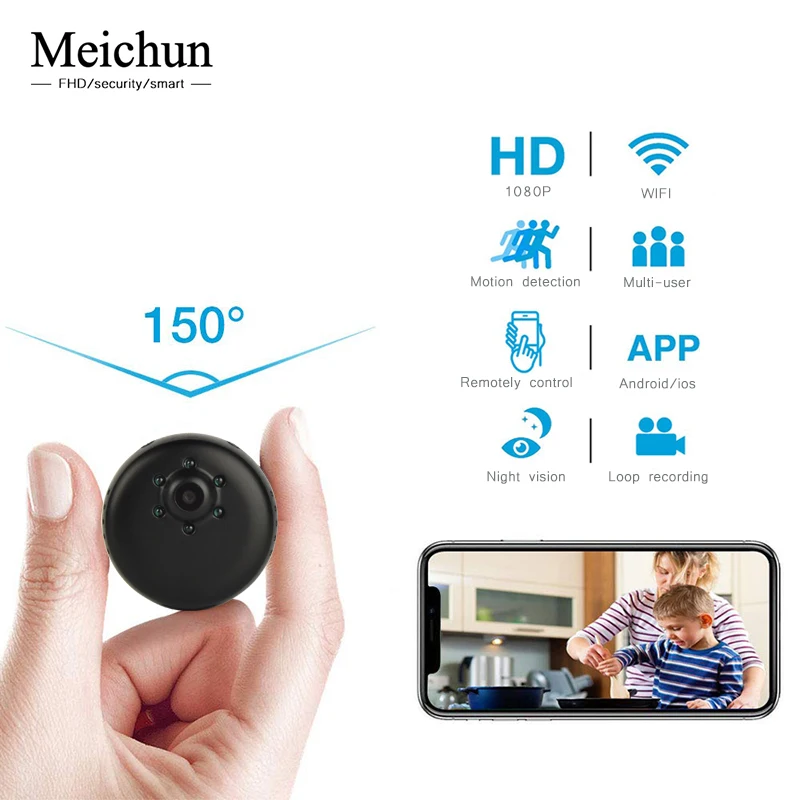 MEICHUN Мини Wifi камера IP Беспроводная Домашняя безопасность маленькая CCTV