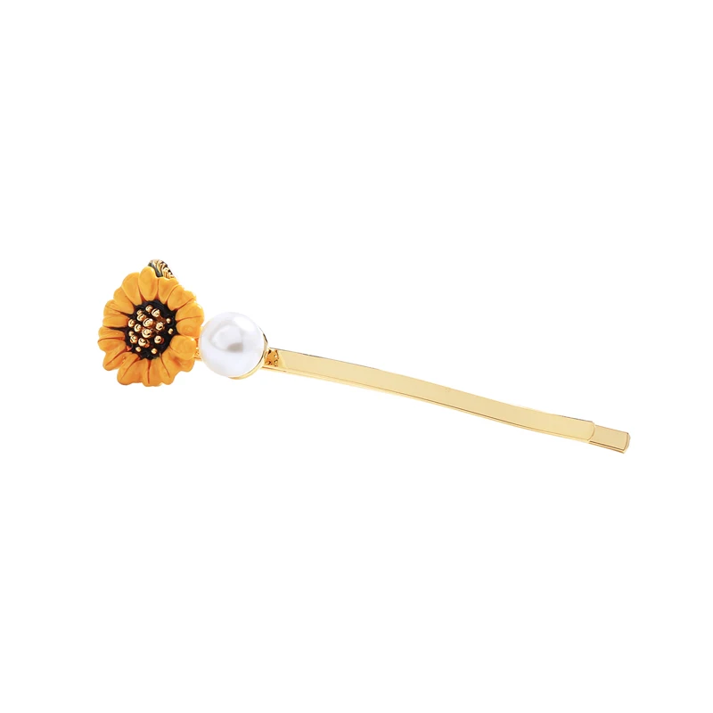 KISS ME 3 Colors Gold Color Copper Enamel Flower Barrettes Cute Fashion Women Hair Jewelry Accessories 2018 | Украшения и