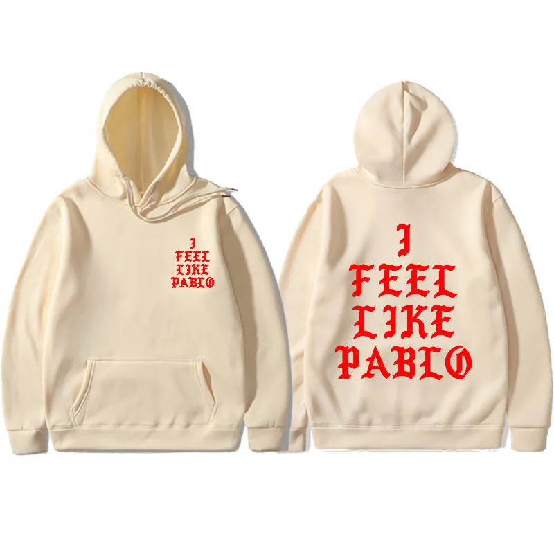 Весна, Kanye West, толстовки с капюшоном I FEEL LIKE PABLO, толстовки с капюшоном для мужчин в стиле хип-хоп, для влюбленных, уличная одежда, красные, с буквенным принтом, черные толстовки с капюшоном - Цвет: Khaki 1