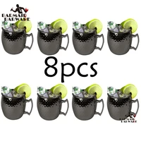 8 pieces moscow mule copper mugs metal mug cup stainless steel beer wine coffee cup
