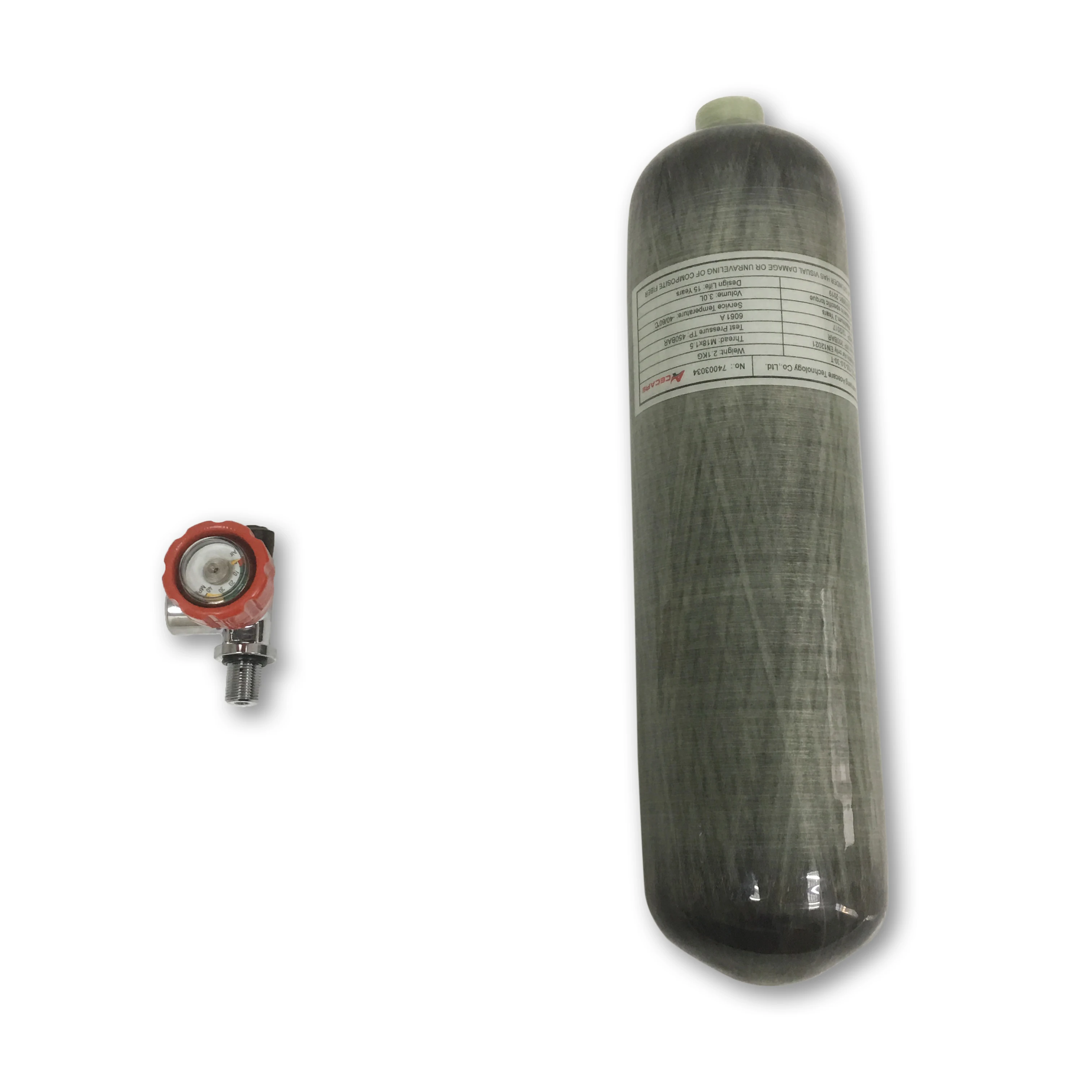 AC1031 New Arrivals 3L 30Mpa CE High Pressure Air Cylinder 300Bar 4500Psi Pressure Tank Carbon Fiber Pcp Rifle With Valve
