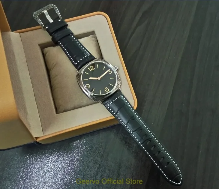 47 мм GEERVO Asian 6497 17 jewels механические ручные наручные часы, светящиеся резные декоративные узоры, чехол, механические часы 184-8a