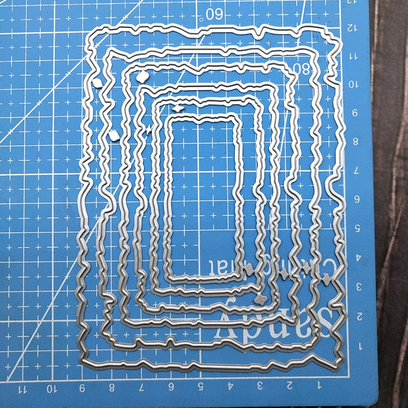 6 шт./компл. Винтаж рваные Прямоугольная оправа металлический Трафаретный