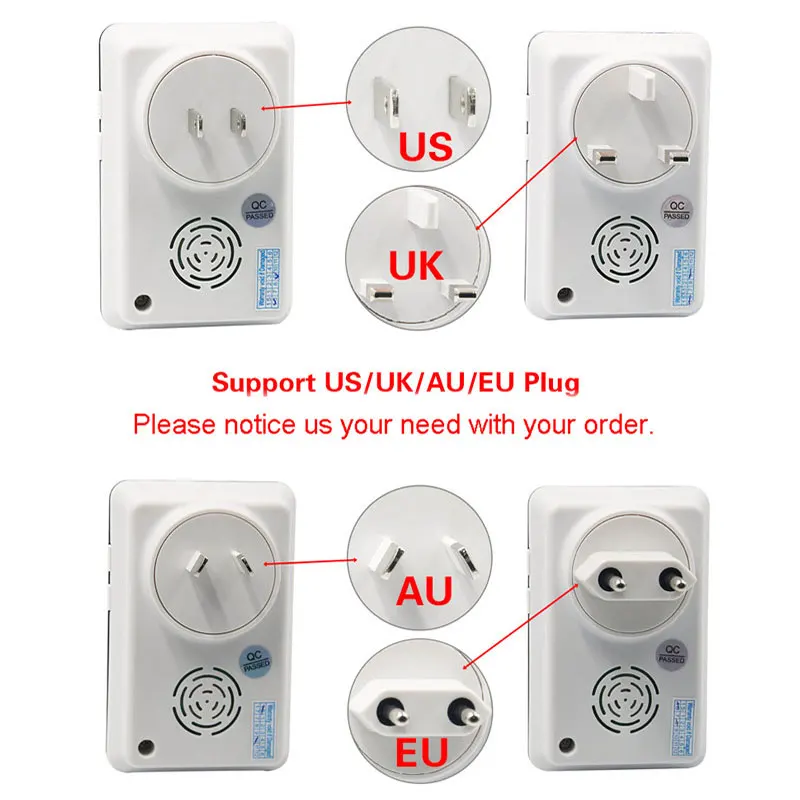Saful Беспроводной Дверные звонки Водонепроницаемый ЕС Plug Комбинации с 2 Открытый