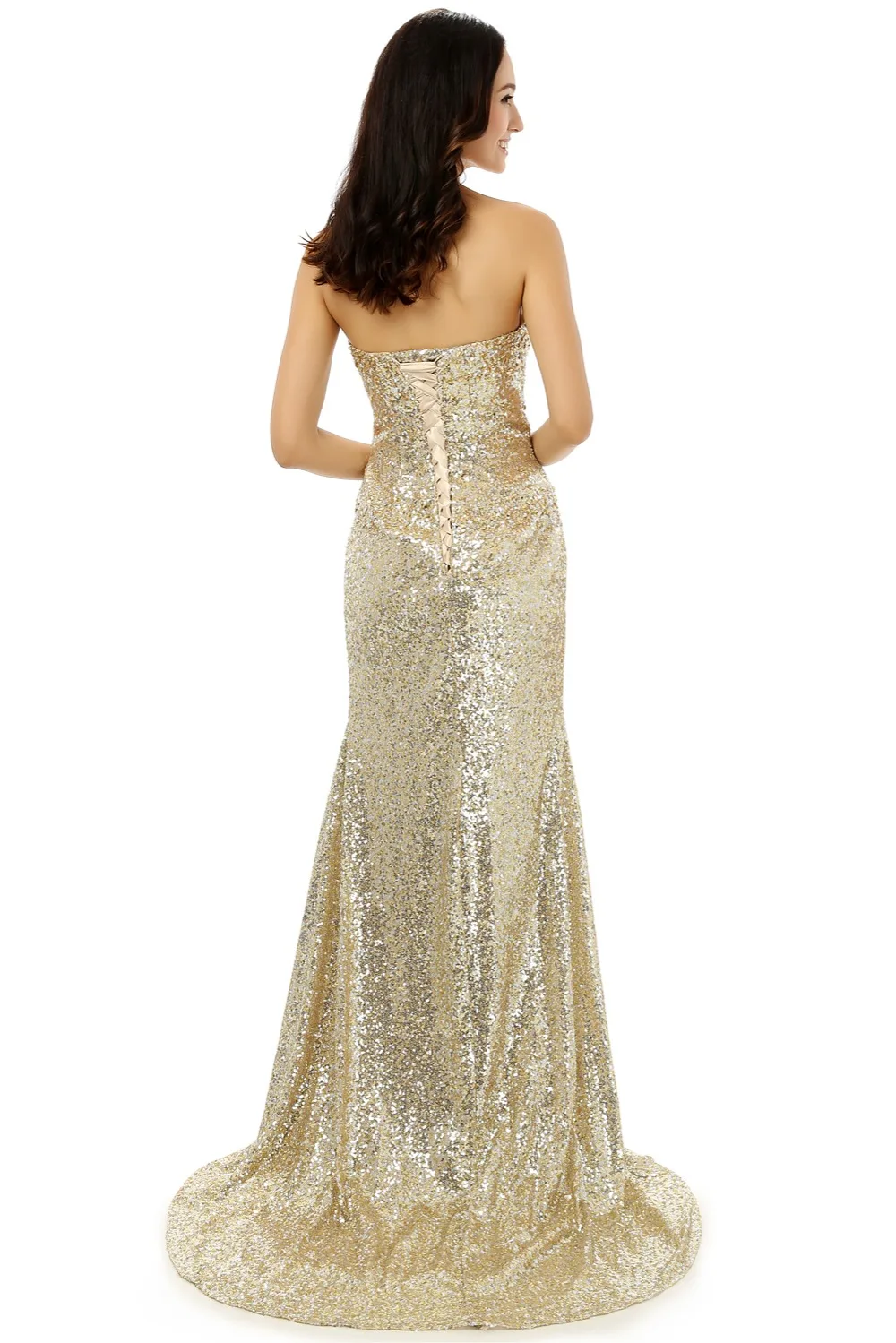 

Sparkle Evening Dresses Mermaid Sweetheart Sequins Crystals Slit Sexy Women Long Evening Gown Prom Dress Prom Gown
