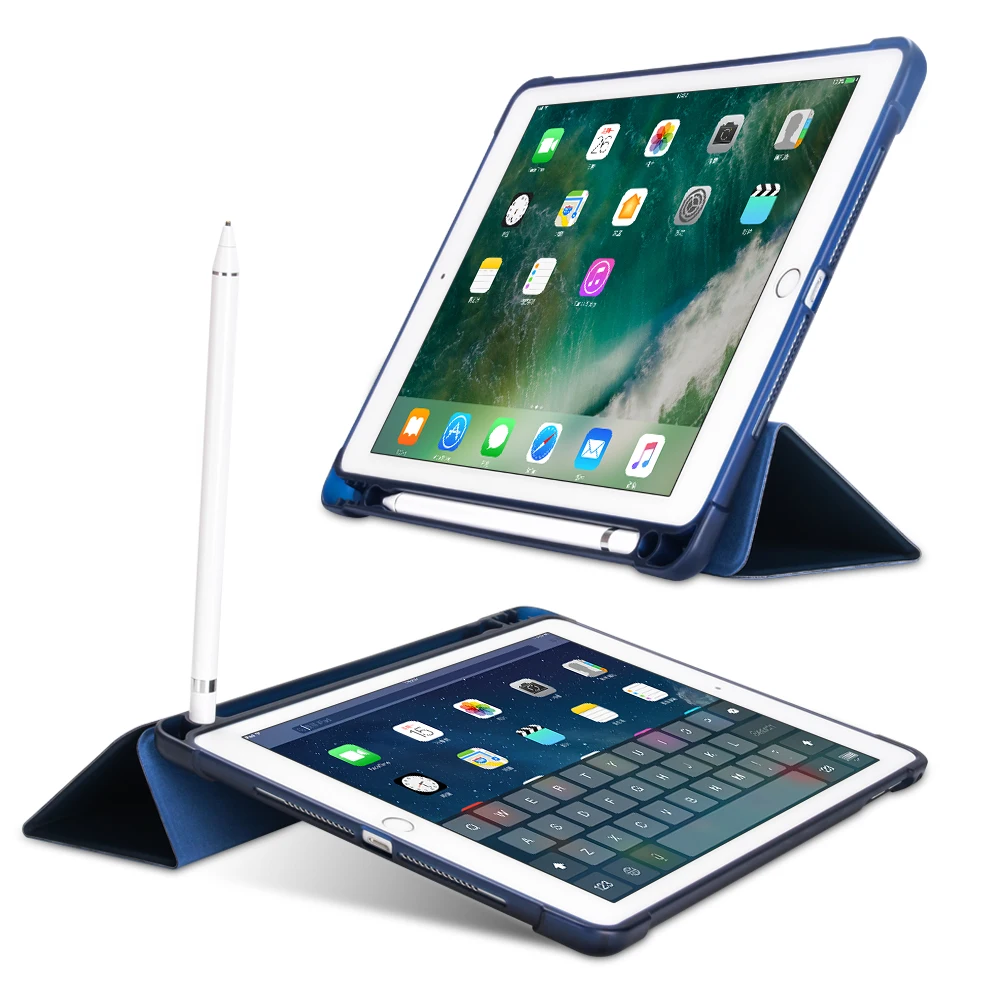 Умный чехол для iPad 2018 9 7 дюйма с держателем карандашей силиконовый мягкий Air 2 / 1 2017