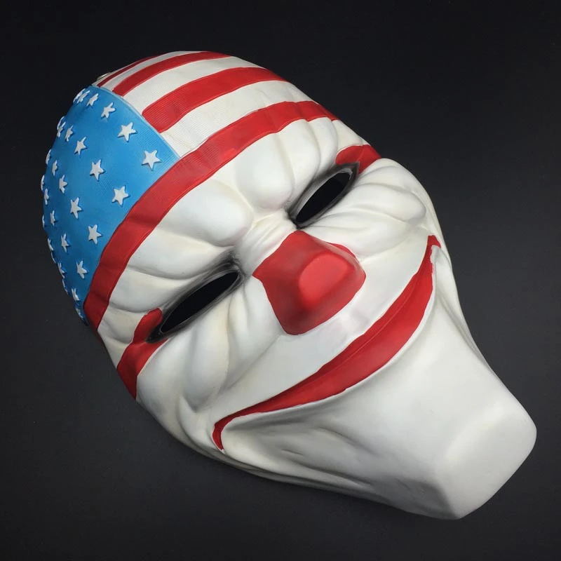 Хэллоуин смолы Косплей Payday 2 ПВХ маска Даллас волк цепи хокстон ужас Клоун Маска