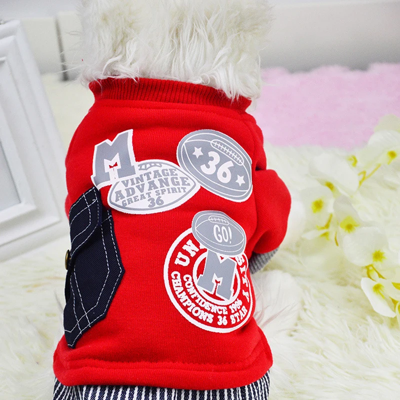 Осенняя Толстая модная жилетка для собаки Толстовка щенка одежда маленькие