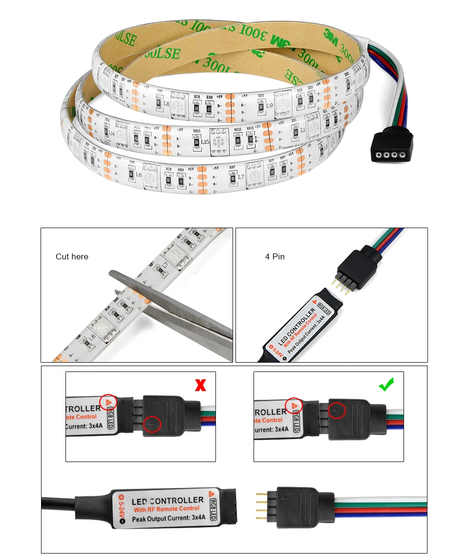 DC 5 V USB Светодиодная лента 5050 гибкий свет rgb ТВ фоновое освещение теплый белый клейкий светодиодный лента Водонепроницаемый Рождественское украшение