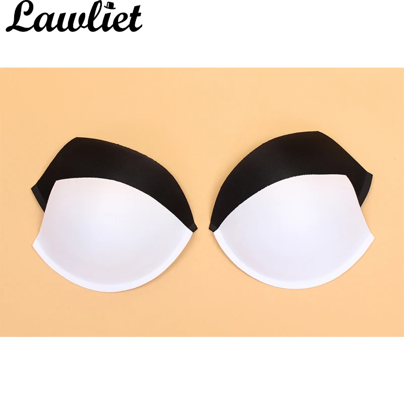 Lawliet A Pair of Black Or White A75/B75/C75/D75 sew in BRA CUPS Pads Push Up Swimwear Dress Corset Soft Foam B024
