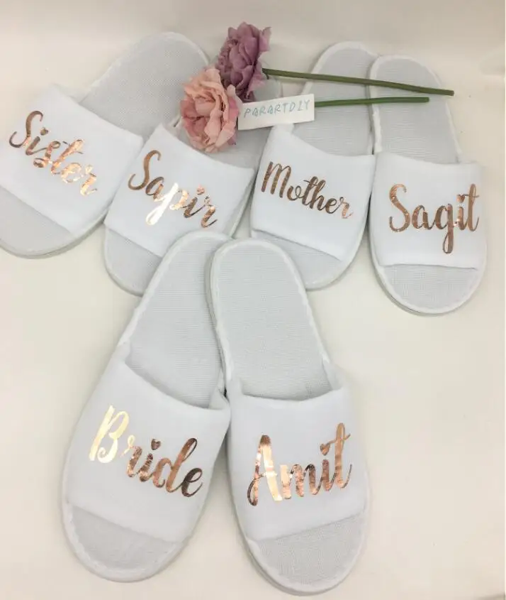 5 пар/партия персонализированные тапочки для невесты | Дом и сад