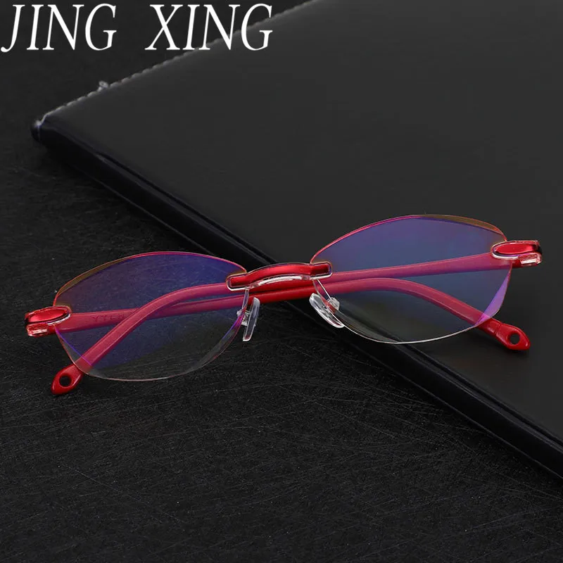 JING Син Безрамное с края дальнозоркостью Для мужчин женщин очки для чтения против