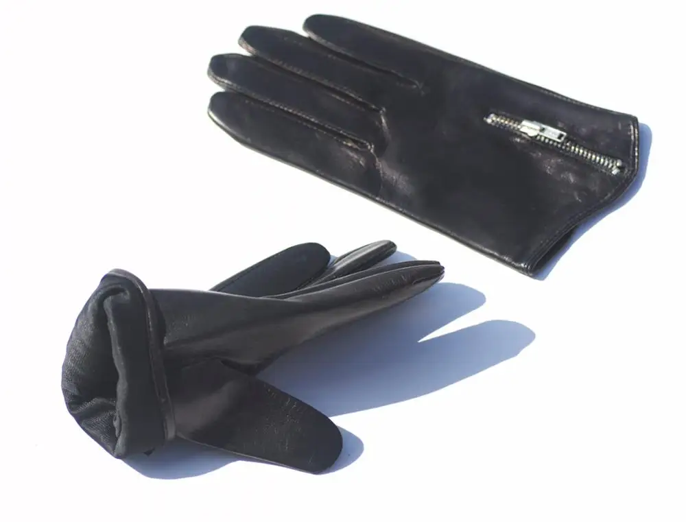 KIMOBAA короткий рукав застежка молния на целый кусок из натуральной кожи