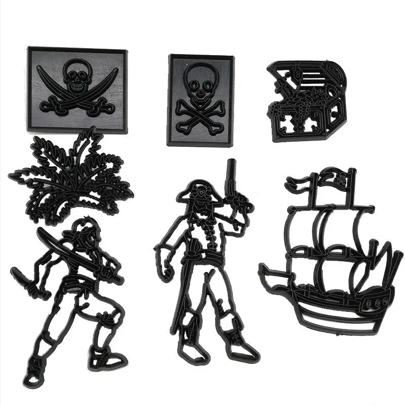 Pirate Новые формы для украшения торта, набор пластиковых формочек для печенья, выпечки, инструменты для свадебной музыки, семейные животные, баллон - Цвет: Pirate