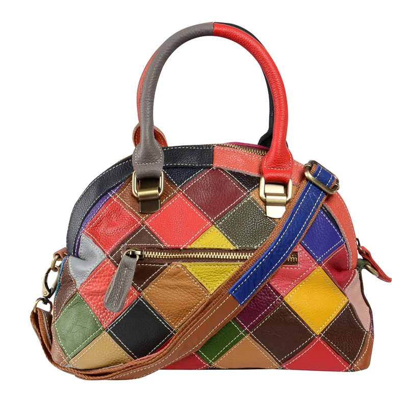 Женская сумка в стиле пэчворк San Maries элегантная наплечная мессенджер из