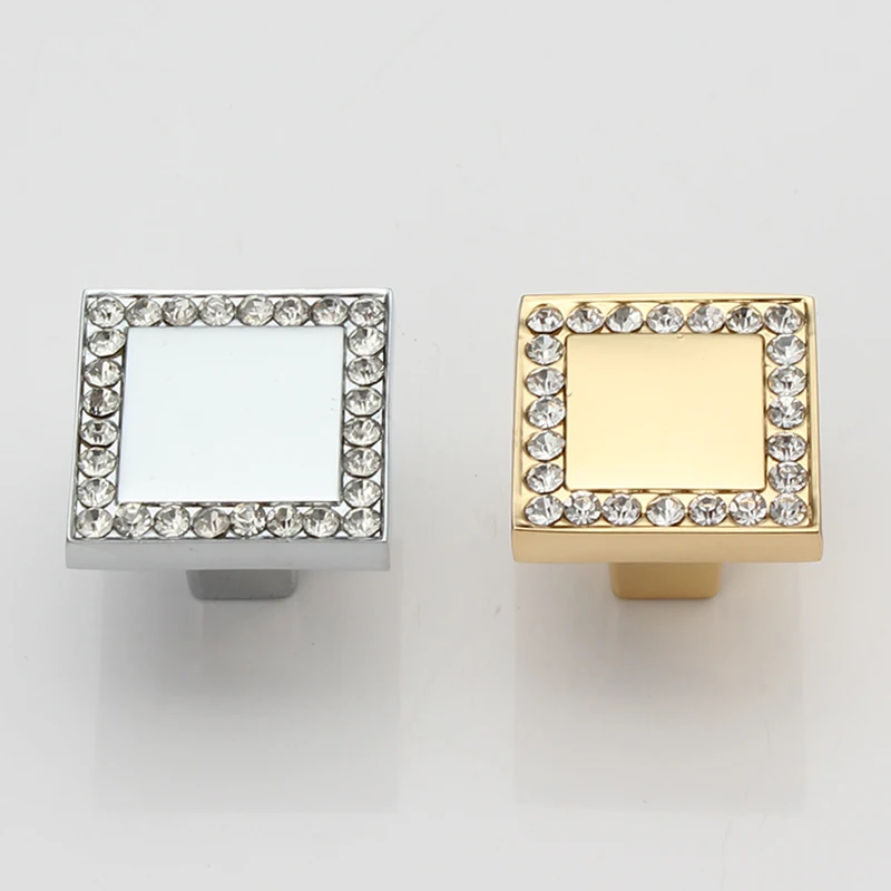 Ручка для украшения мебели из хрусталя золото серебро сплав цинка ящик кухонного