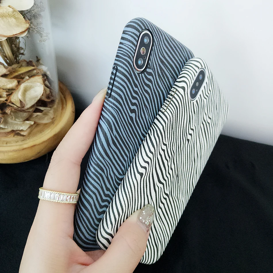 В полоску из искусственной кожи Бизнес чехол для телефона iPhone 6 6S 7 8 Plus X