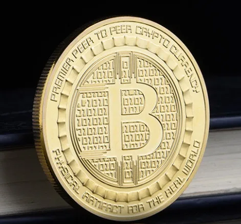 Позолоченный анонимный мятный Биткоин набор памятных монет сувенирный подарок -