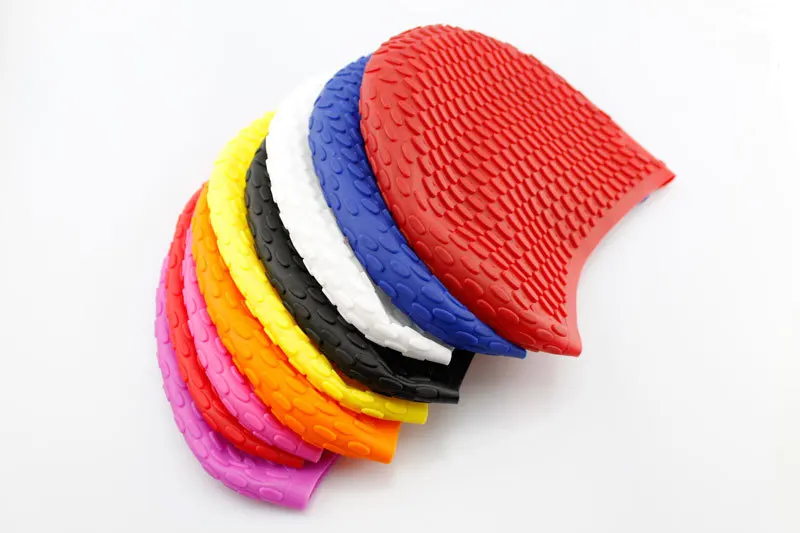 Многоцветная силиконовая шапочка для плавания защита ушей длинные волосы