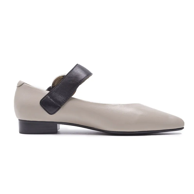 Odetina Luxury Sheep Skin Comfortable Women Flats Fashion Buckle Strap Mary Janes Pointed Toe Casual Shoes Spring Summer | Обувь