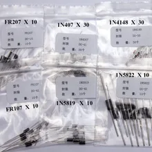 Glyduino 100 шт./лот широко используемый 1n414 8/1n400 7/FR107/5819/5408/5822 диод