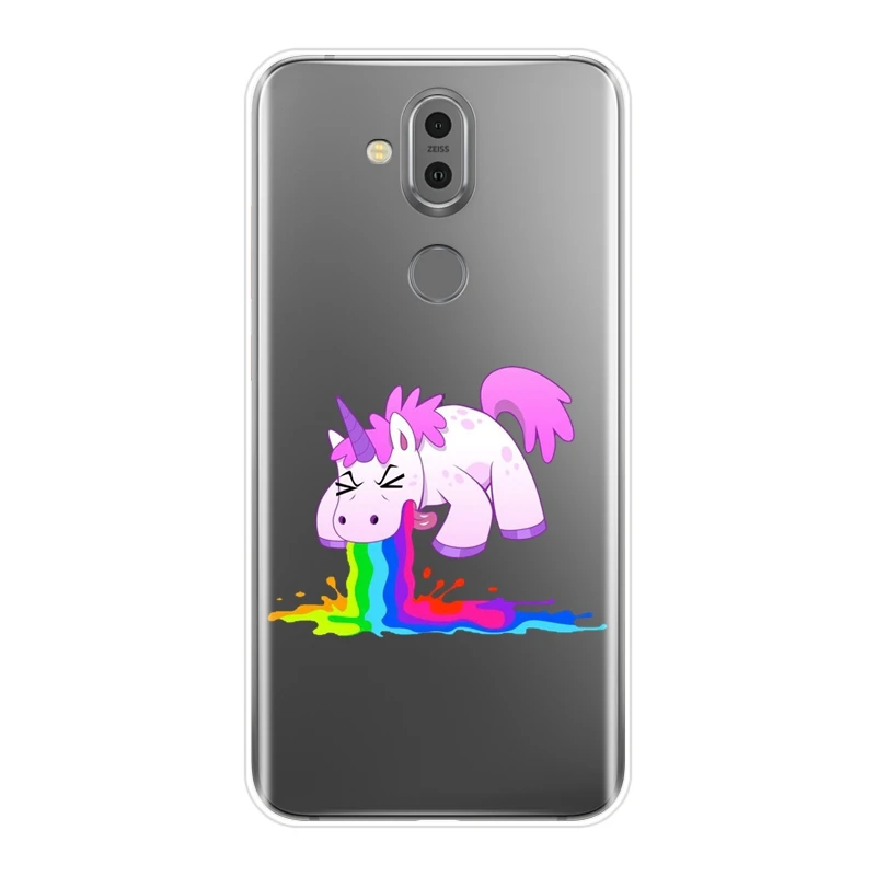 TPU Kawaii единорог Радуга телефонные чехлы для Nokia 7 1 6 5 3 2 Мягкий силиконовый чехол Plus