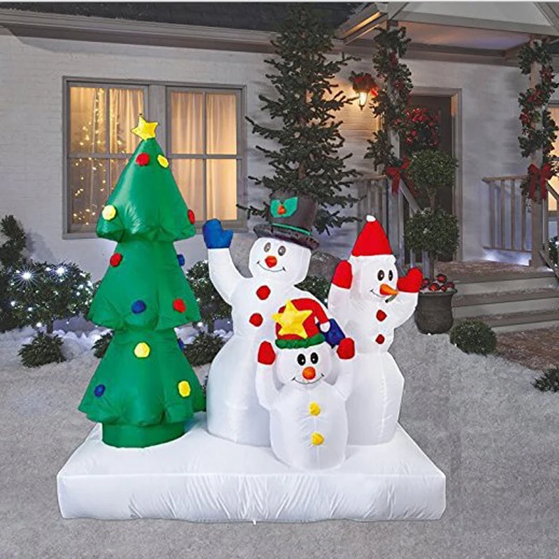 1.8m Tall Inflatable Christmas Tree Santa Claus Decor X'mas Outdoor Snowman Family Decorations Ornaments Cute Xmas for New Year |