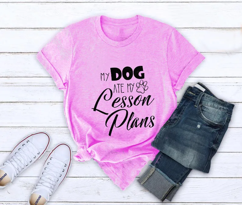 MY DOG ATE process PLANS/Летняя Высококачественная Модная хлопковая Футболка для женщин