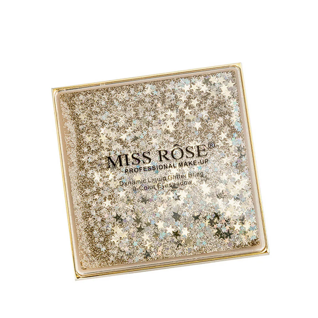 MISS ROSE, 9 цветов, тени для век, палеттекосметик, мерцающие тени для век, макияж, матовая Палетка, мерцающий набор, блестящие тени для век, сияющий пигмент
