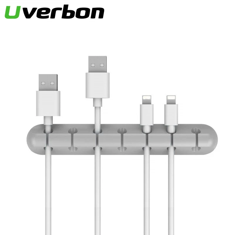 Органайзер для кабеля силиконовый держатель USB гибкий зажим провода зарядки