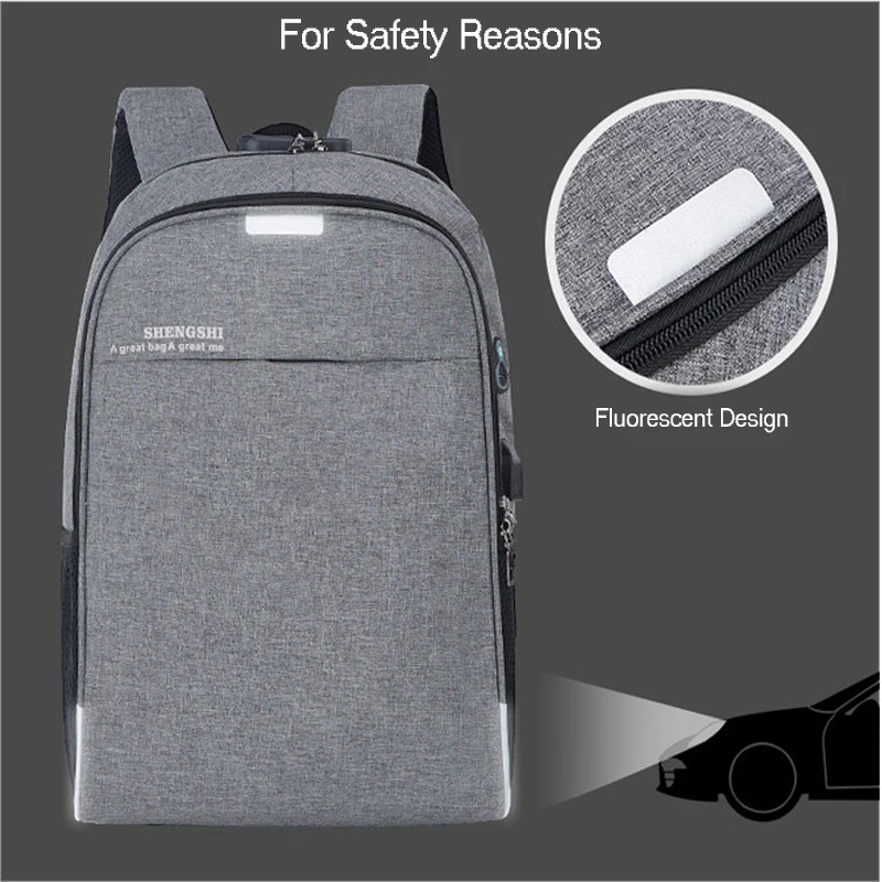 Светящийся рюкзак с USB зарядкой для мужчин и женщин дорожная Водонепроницаемая