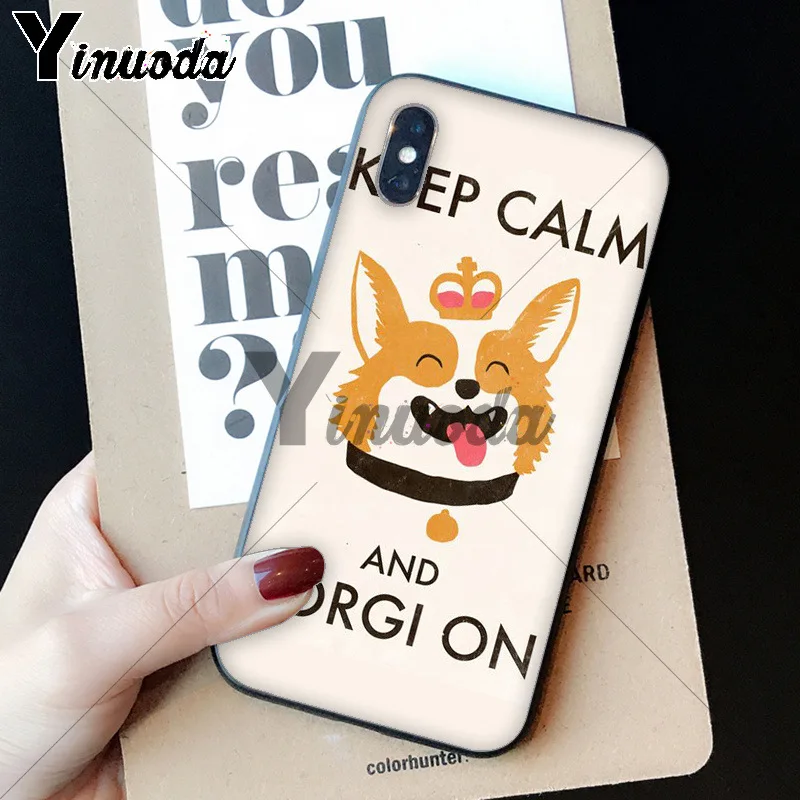 Yinuoda милый корги собака DIY печать рисунок чехол для телефона Apple iPhone 8 7 6 6S Plus X XS MAX 5