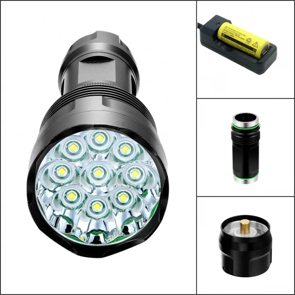 Tinhofire T9 9xT6 9xcree XM L T6 15000 люмен светодиодный светильник с 5 режимами 18650/26650 фонарь