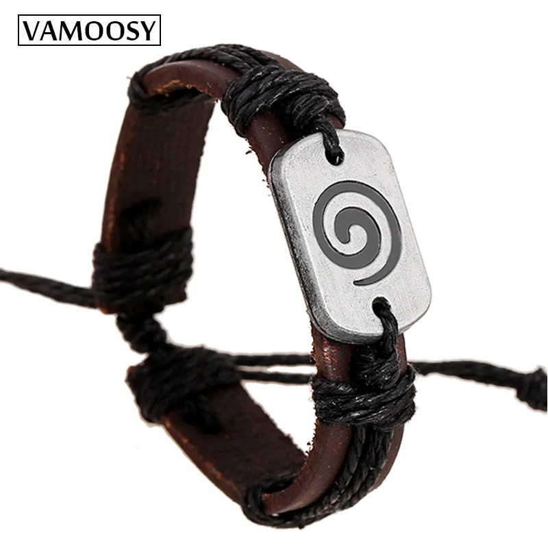 Браслет манжета унисекс черный коричневый 2018 модные кожаные браслеты для женщин