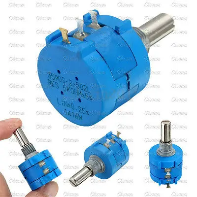 2PCS 3590S-2-502L Rotary Wirewound Precision Potentiometer Pot 10 Turn 5K Ohm | Электроника