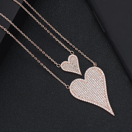 Rose Gold Подарок на день матери Модные Изящные начальные Чокеры ожерелье персонализированные сердце составные ожерелья для женщин девушка жена подарки - Окраска металла: Rose Gold