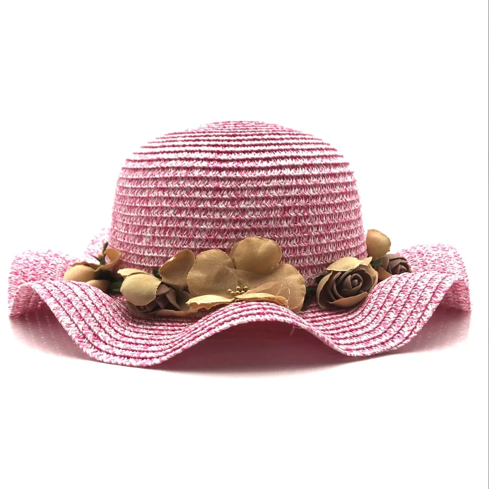 2018 новое летнее платье Детская одежда с цветочным рисунком Соломенные шляпы Fedora