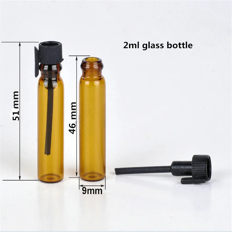 

10ps/pack 2ml Mini Amber Glass Perfume Small Sample Vials Perfume Bottle Empty Laboratory Liquid Test Tube ,sample perfume vial