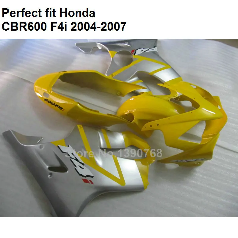 Обтекатель из АБС пластика для Honda CBR 600 F4i 04 05 06 07 комплект желтых серебряных