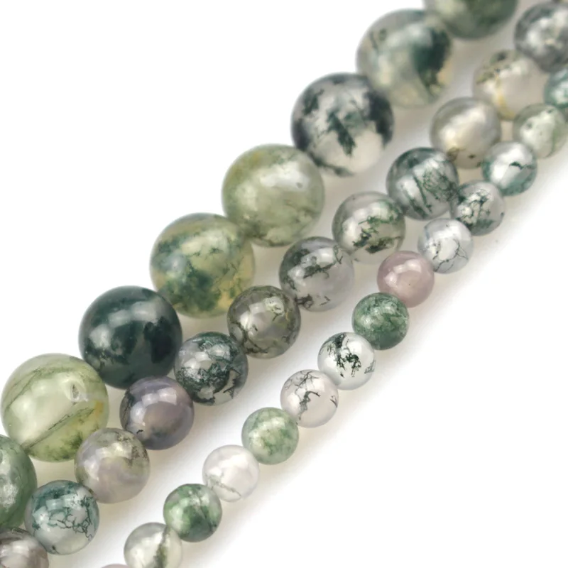 

round natural moss agate stone beads natural gemstone beads DIY loose beads for jewelry making strand 15" wholesale !