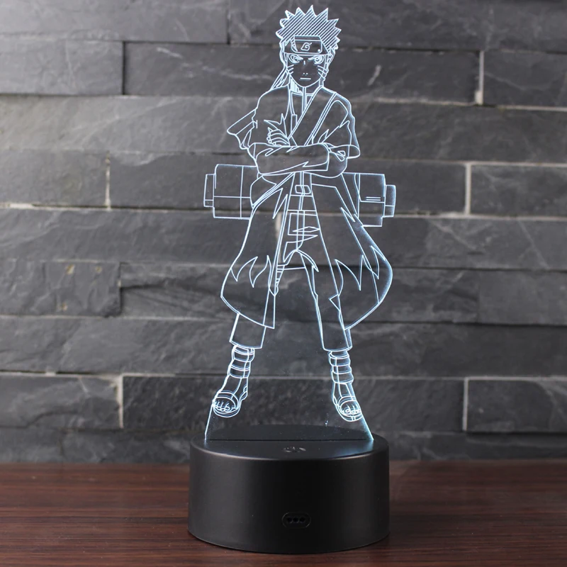 Наруто Uzumaki Наруто тема 3D светодиодный лампа светодиодный ночник 7 цветов Изменение сенсорного настроения лампа Рождественский подарок Dropshippping