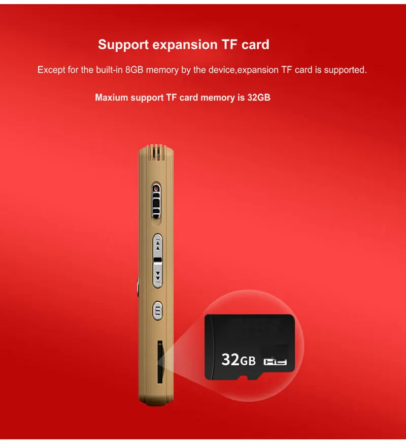 Vandlion 8 ГБ 16 ГБ 32 ГБ диктофон USB Профессиональный диктофон цифровой аудио рекордер с VAR/VOR Встроенный микрофон V80